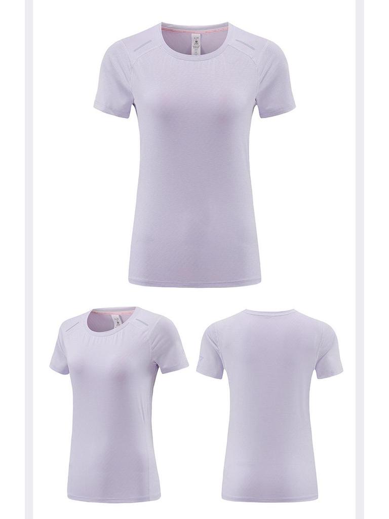 Women's Quick-Dry Short Sleeve Yoga T-Shirt - Lightweight, Breathable Fitness Top for Summer Running and Sports.