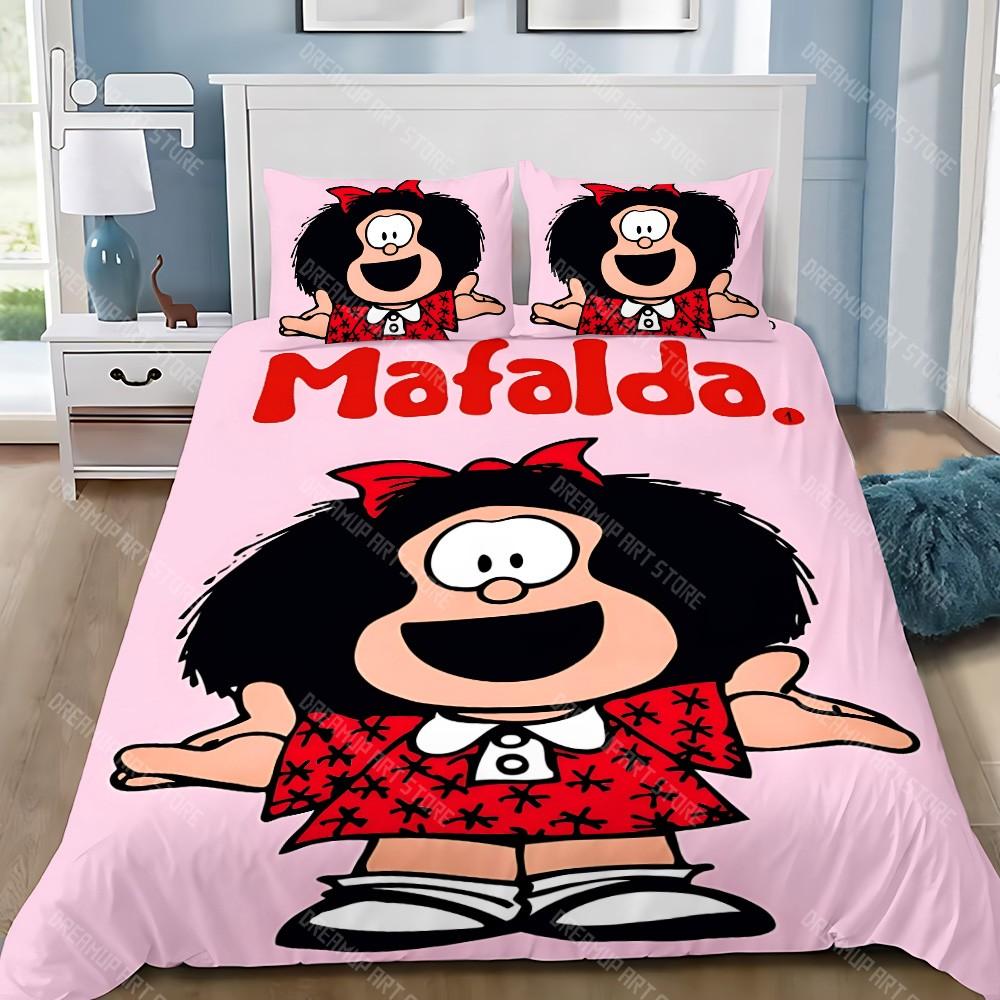 Cartoon Bettbezug Kissenbezug Bettwäscheset Erwachsener Junge M-Mafalda Mädchen Schlafzimmer Dekoration Kinder Geschenk Einzel Doppel Große Größe