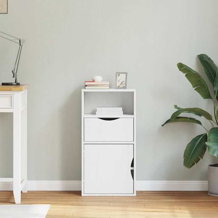 VidaXL Armoire latérale tiroir ODDA blanc 40x24x79 cm bois massif pin, armoire, buffet, meuble de rangement de cuisine, 4103600