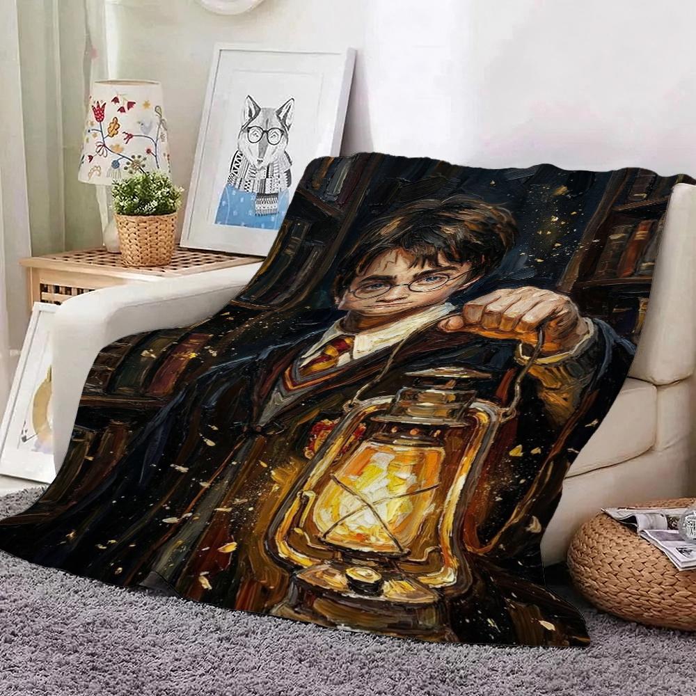 Harry'S Hogwarts Adventure Flannel Blanket Soft Comfortable Fleece Blanket For Living Room Sofa Nap Home Decor Memorial Gift
