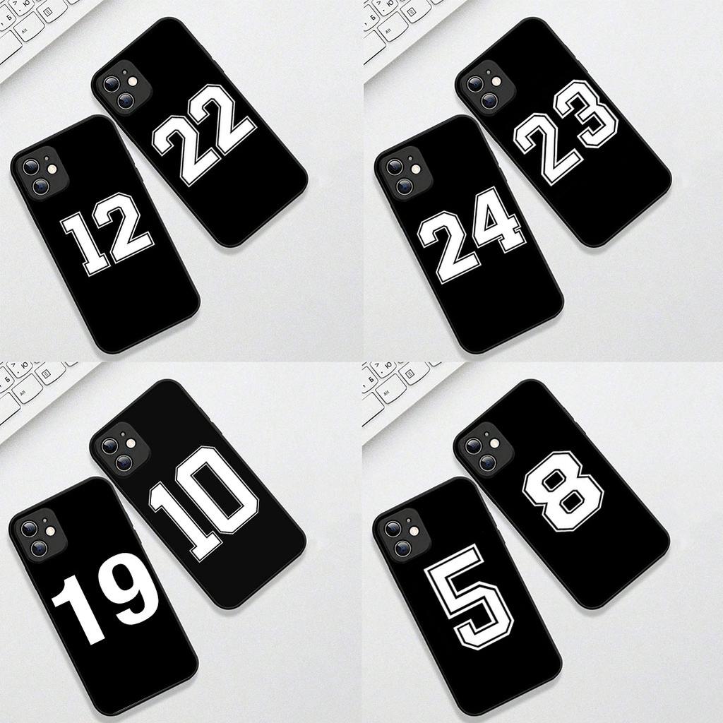 for Apple iPhone 17 16 Plus 13 12 Pro Max Mini X XR Xs ProMax 16E 17+ Air Case Number 30 23 24 10 9 5 Football Basketball Lucky