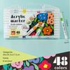 Soft Tip Acrylic Marker Set: 12 Vibrant Colors, Non-Bleeding, Suitable for Children's Painting