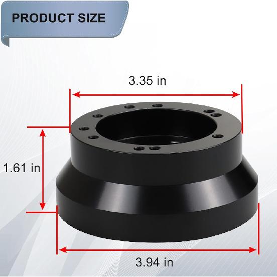 Universal 5 & 6 Hole Steering Wheel Hub Adapter Compatible with Chevy GMC Trucks Pickup Vans Jeep Chrysler Dodge Pontiac Cadillac,Billet Aluminum
