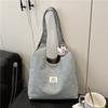 Korean Style Denim Tote Purse With Embroidered Stitching Small Capacity For Commuting