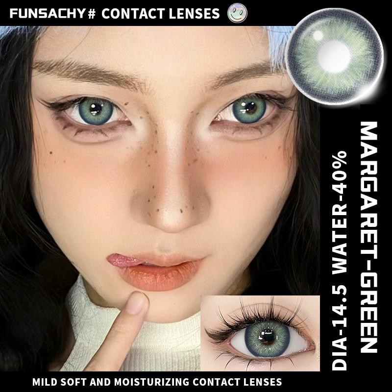 FUNSACHY Nové Módní Kontaktní Čočky 14.2mm Barevné Oční Kontaktní Čočky Modré Přírodní Čočky Šedé Zorničky Oční Make-up Kosmetika Roční