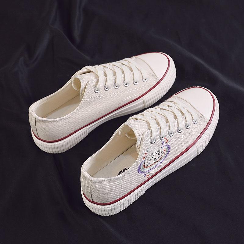 Fashion Spring Thick Sole Women's Shoes Leisure Canvas Breathable Comfortable Sports Shoes Thick Sole Height Increasing Flats