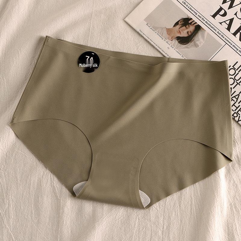 

Бесшовные женские антибактериальные трусы-слипы средней посадки из ледяного шелка - Не задирающееся спортивное нижнее белье для йоги для девочек-подростков L (100-120 lbs)