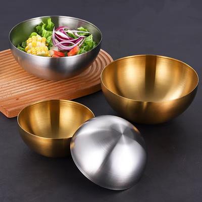 Große Kapazität Edelstahl Metall Obst Salat Schüsseln Suppe Reis Ramen Nudeln Schüssel Küche Geschirr Utensilien Lebensmittel Container