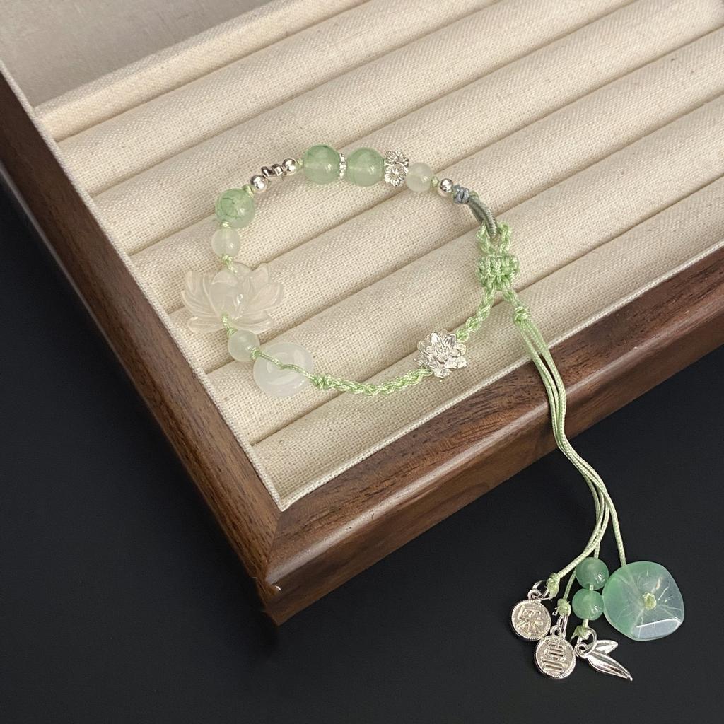 New Chinese Monet Garden Butterfly Gravel Bracelet Bow Handwoven Hand Rope Same Accessories