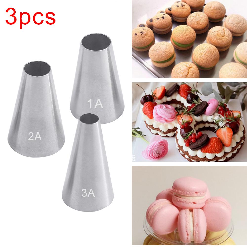 2/4pcs Circularity Round Pastry Nozzles Cream Stainless Steel Icing Piping Pastry Nozzle Tips Baking Cakes Decoration Tools