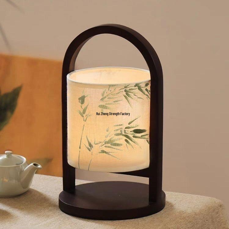 Rechargeable Zen-Style Chinese Decorative Bedside Table Lamp
