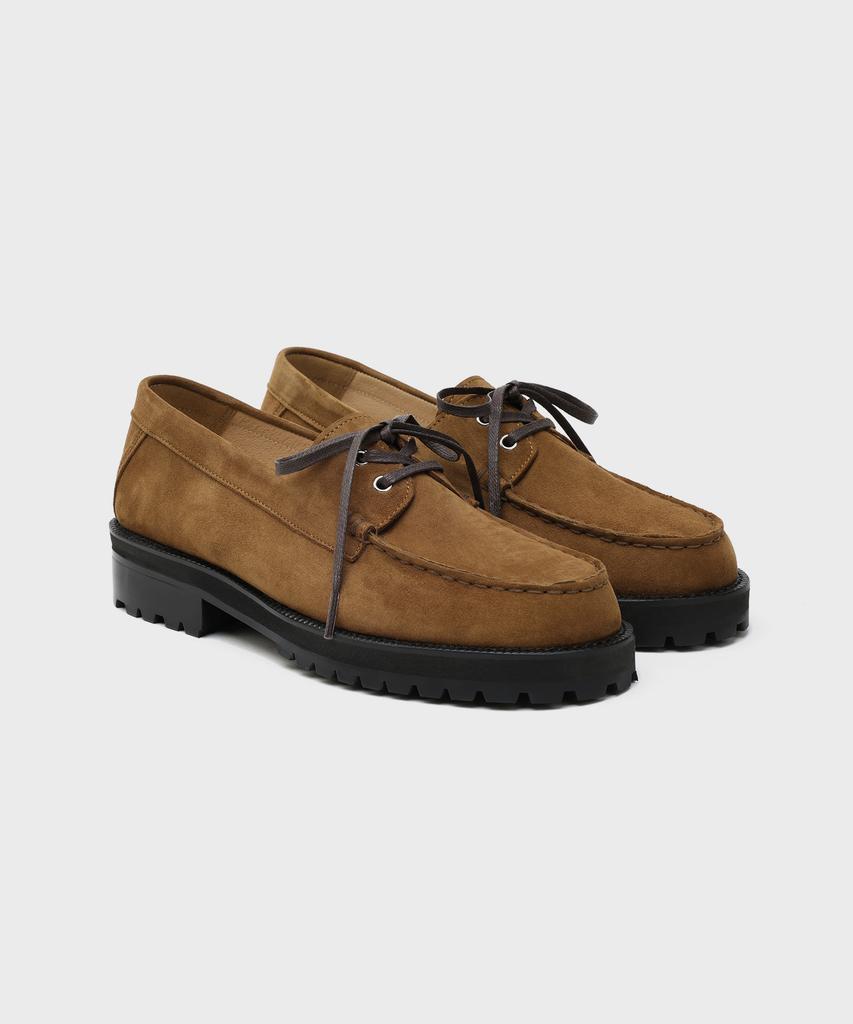 Firenze Atelier [Vibram] Standard Casual Sole Boat Shoes 5099 [Mid Brown Suede]