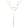 Stainless Steel Y-Shaped Tassel Necklace for Women - Double Layer Clavicle Chain with Fashionable and Elegant Design.