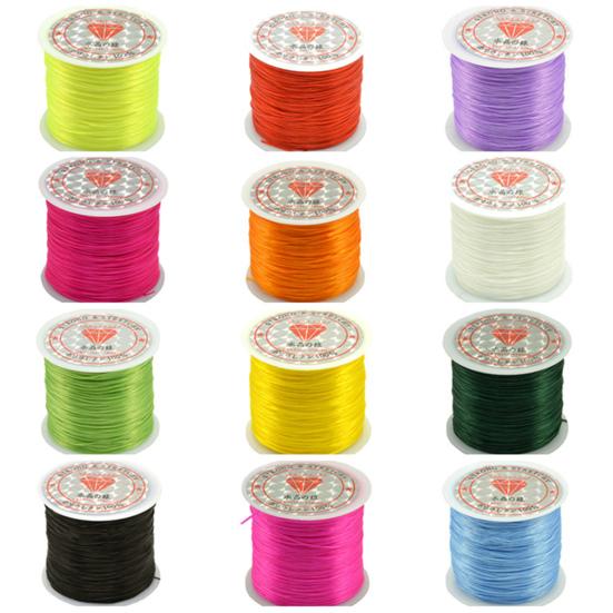 1 Roll 0.8MM Elastic Thread Strong Stretchy Flat Design Elastic Line Beaded Rope Jewelry Accessories for Adults