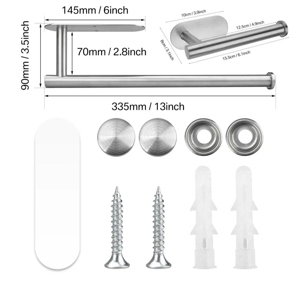 Black Gold Toilet Paper Holder Premium Thicken SUS304 Rustproof for Bathroom Decor Tissue Rack Wall Mount Kitchen Towel Storage