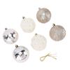 6PCS Velvet Xmas Balls Set 3.1 Inch PVC Flocked Hanging Xmas Ball Tree Ornament Decoration for Holiday Party Decor