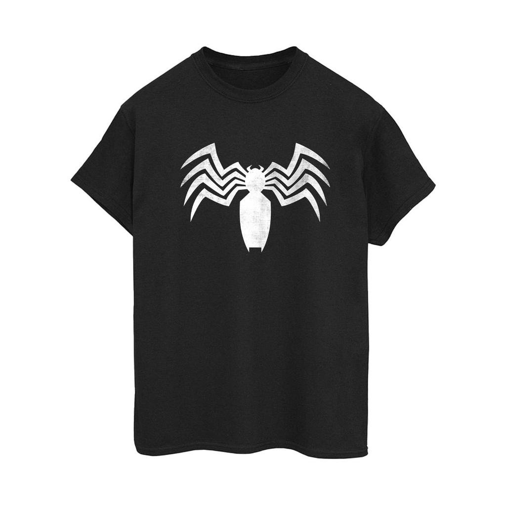 Marvel Womens/Ladies Venom Spider Logo Emblem Cotton Boyfriend T-Shirt