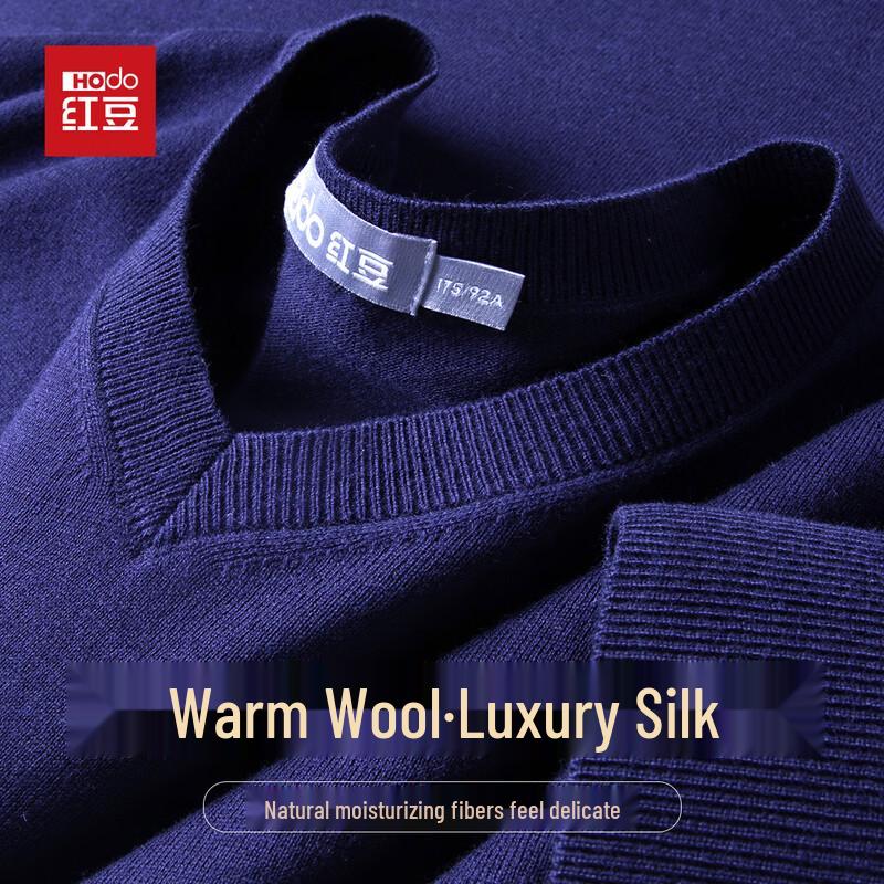 

Hodo Men s V-Neck Silk-Wool Blend Knit Sweater XL (180/96A)