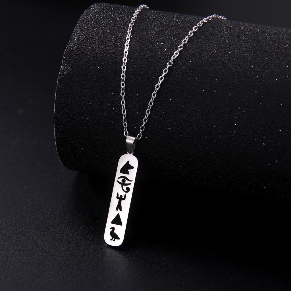 LIKGREAT Amulet Pendant Square Egyptian Ankh Hieroglyphs Necklaces Eye of Horus Ancient Egypt Goddess Wings Protection Jewelry