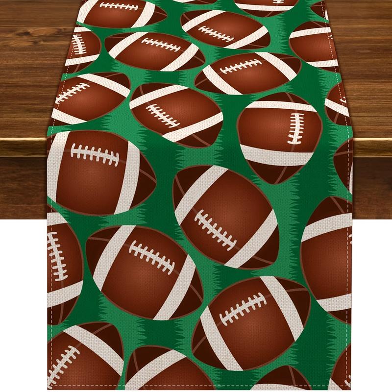 American Football Pattern Table Runner, Sports - Themed Party Table Decoration
