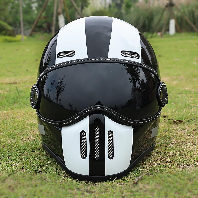 DOT Motorcycle Full Face Helmet Fiberglass Lightweight Casco Moto Double Visor Anti-fog Shield for Men Women
