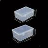 2Pcs Transparent storage box with lid - modern plastic storage box with double buckle closure for desk stationery and cosmetics