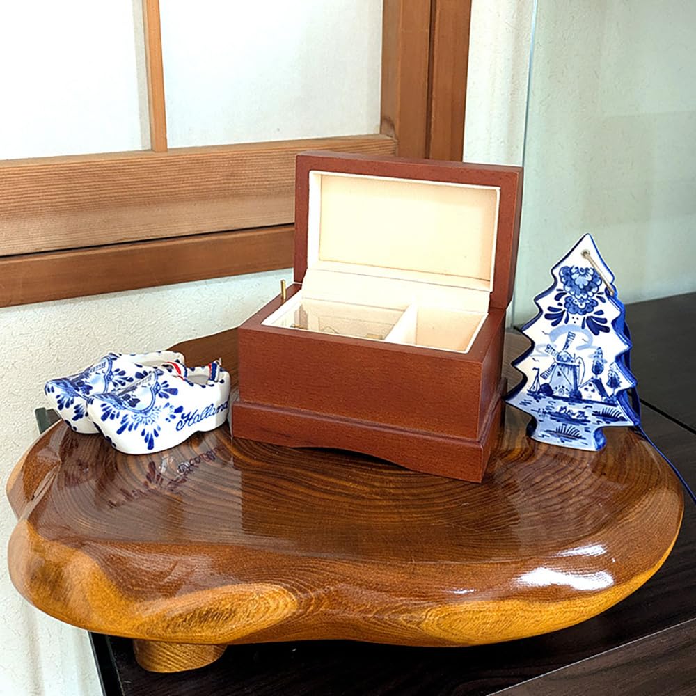 (hej!e) Classic Wooden Jewelry Box with Musical Instrument, Velvet Interior, Perfect for Jewelry Storage, Weddings, Birthdays, and More, Brown