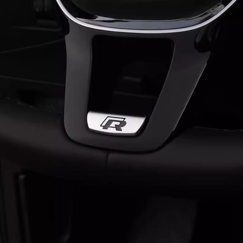 139Car Steering Wheel VW R Emblem Stickers Decoration Buckle For Volkswagen GTI Polo Golf Arteon Tiguan Touareg CC Amarok Caravelle