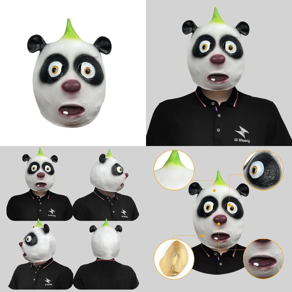 Hilarious Panda And Animal Latex Headpiece For Creative Costume And Diy Parties