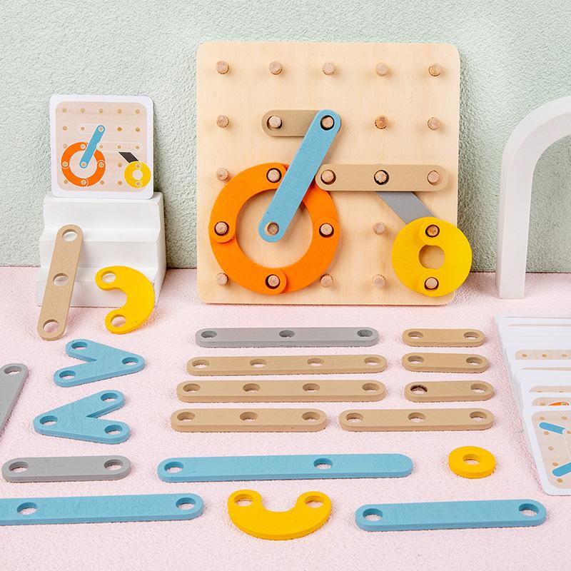 

Children s wooden toys new strange creative variable set of columns alphanumeric shape matching puzzle cognitive building block