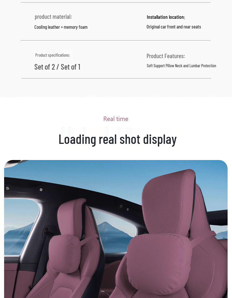 Xiaomi SU7 Car Headrest Neck & Lumbar Support Pillow - Cool Leather Cushion
