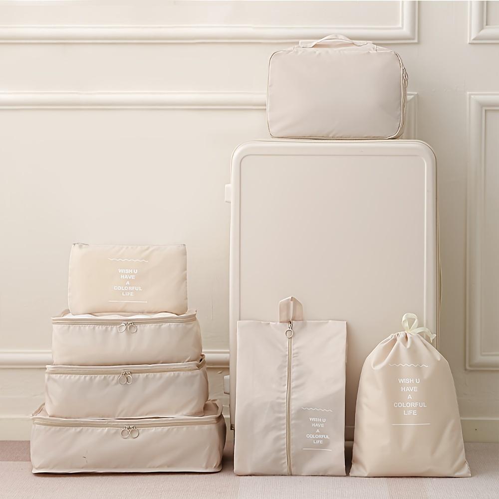 7 Piece Travel Storage Bag Set Large Capacity Portable Packing Organizer Clothes Shoes Socks Divider Bags