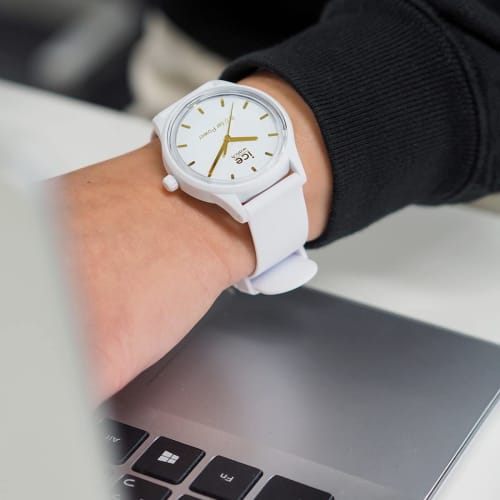 Authorized distributor Ice-watch Ice watch watch solar battery men's unisex 020301 solar power ICE solar power white gold medium