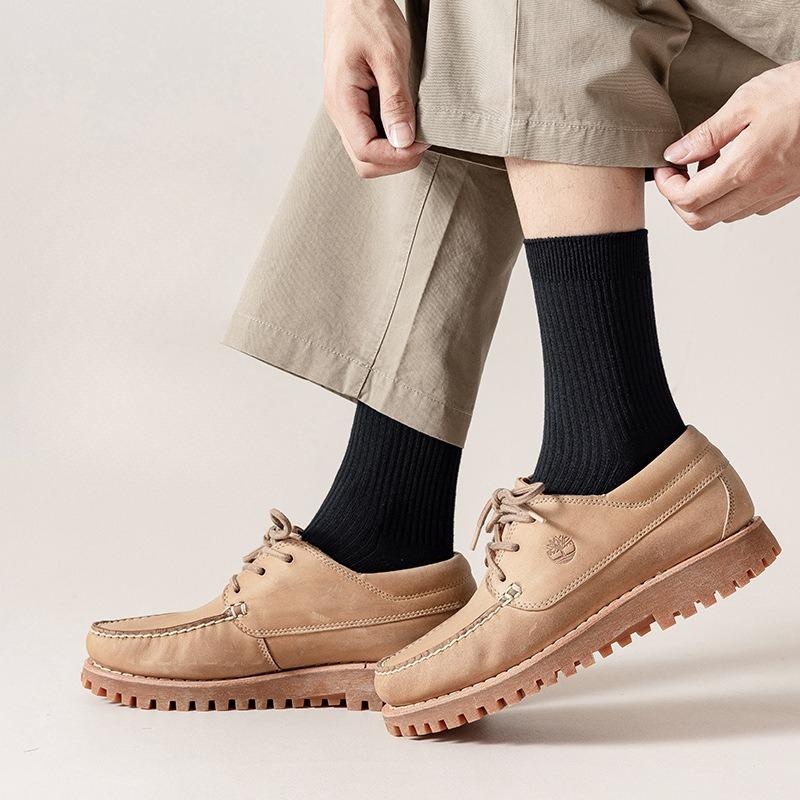 Men's Mid-calf Socks, Spring and Autumn Sports Anti-odor Long Calf Socks, Four Seasons Thin Double-needle Classic Long Socks