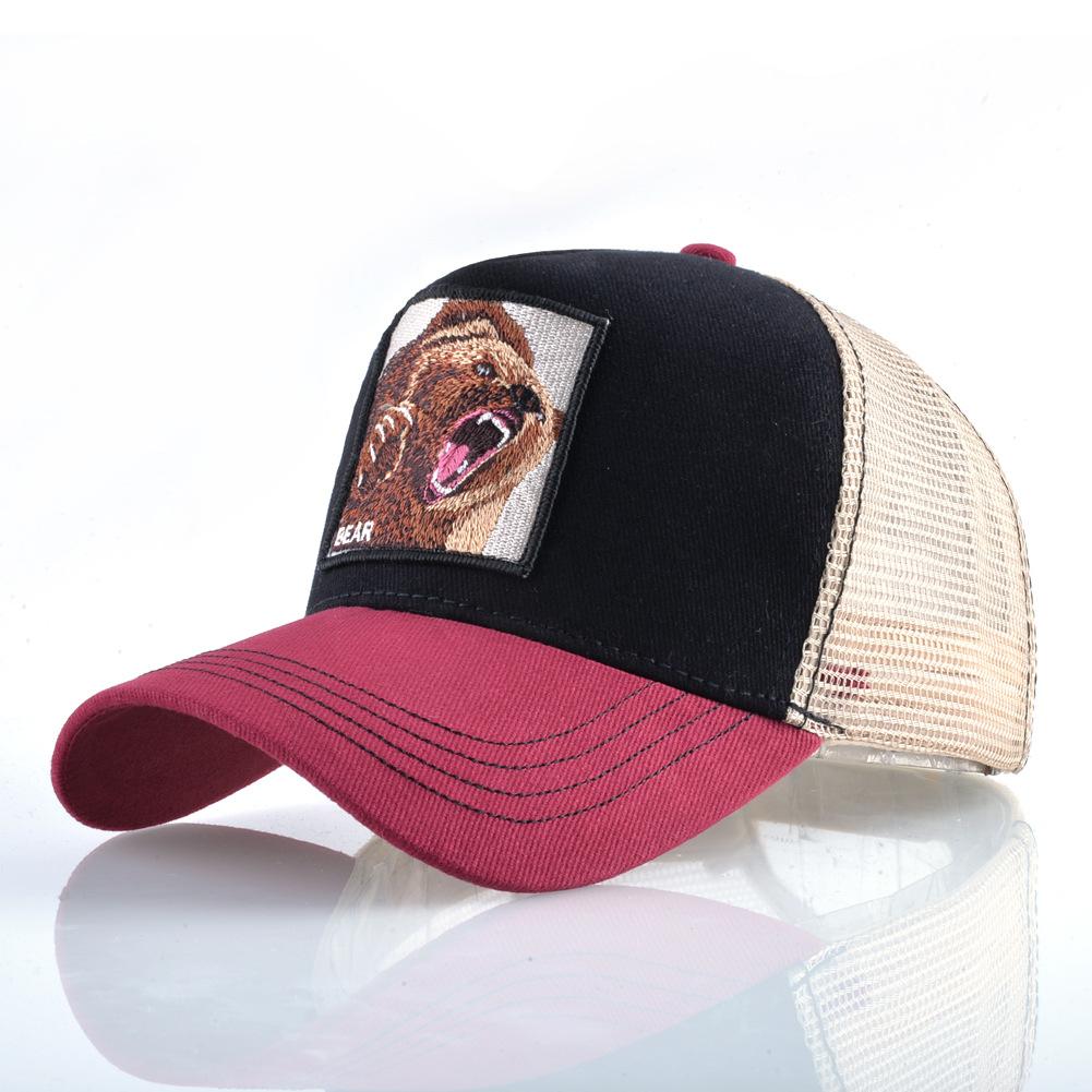 Animal Embroidery Baseball Cap Male Truck Driver Hat Female Cap Outdoor Net Hat