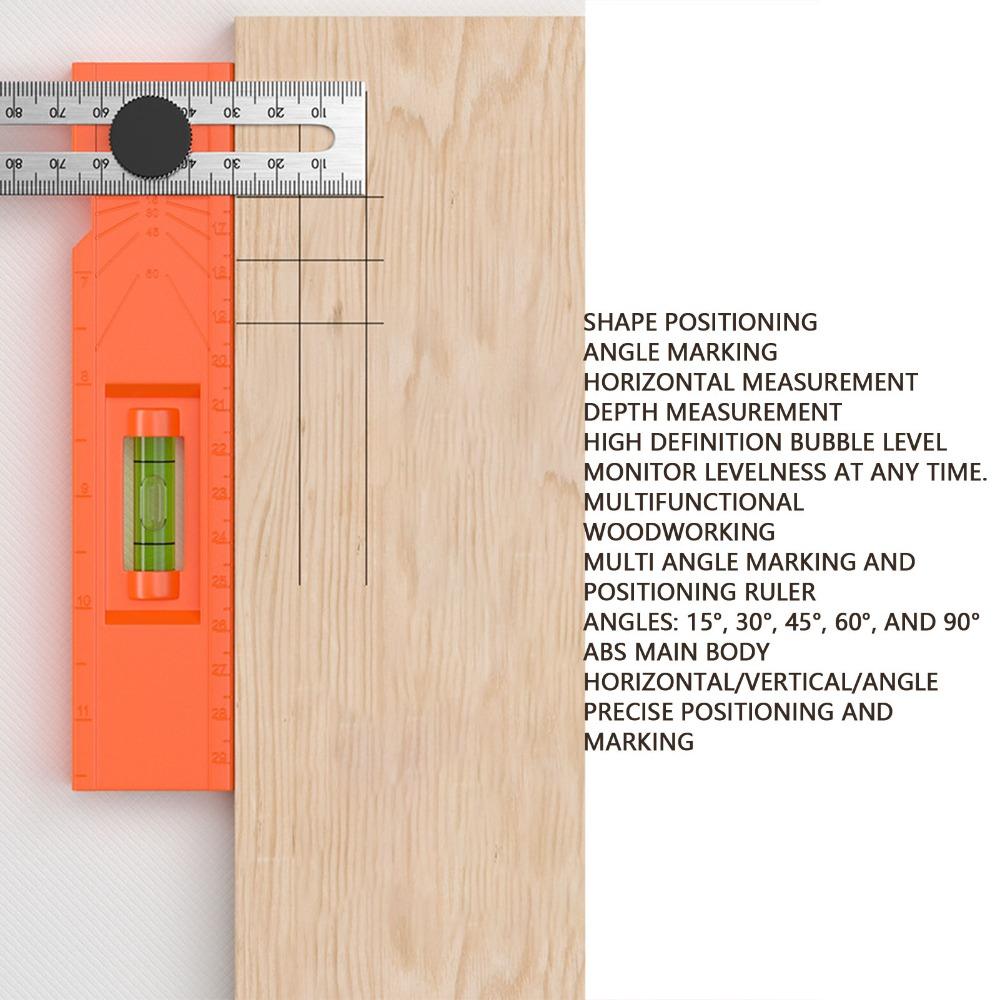 Level Gauge Multi-Angle Ruler Rotatable Knob Depth Measuring Gauge  For Woodworking