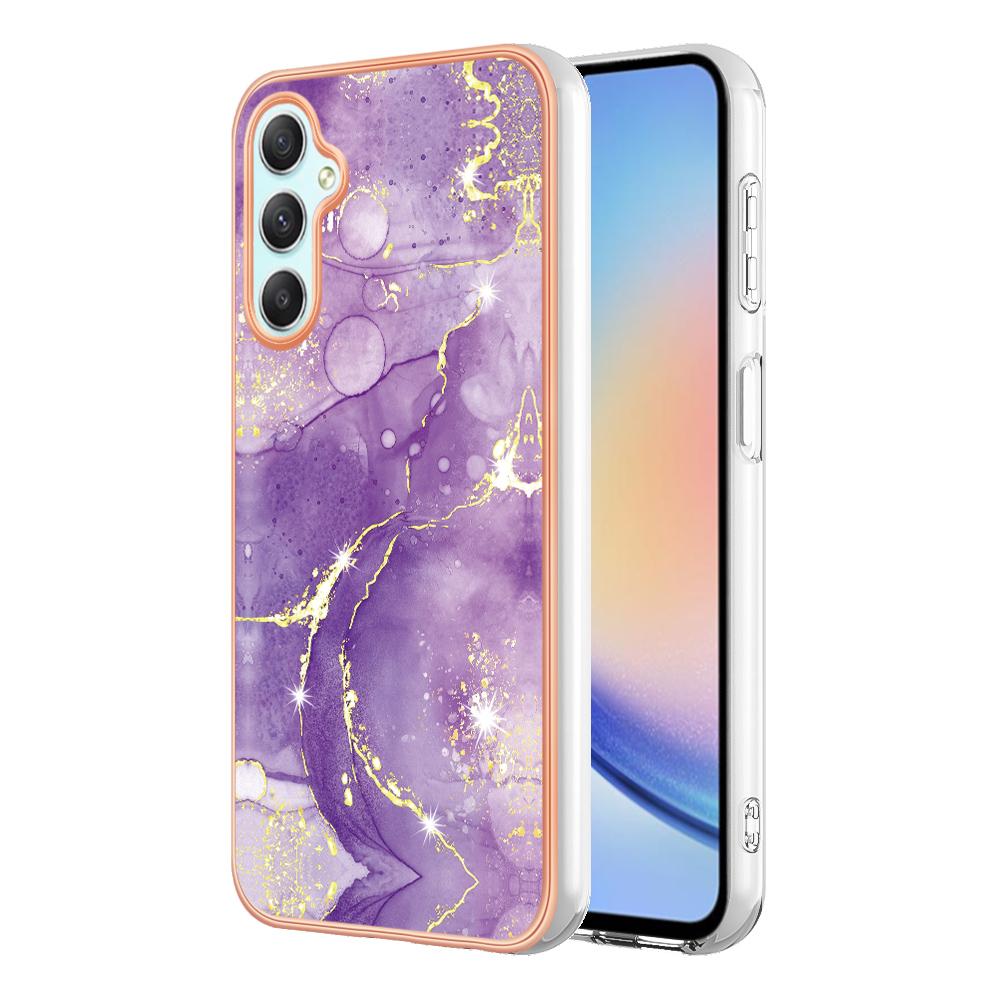 For Samsung Galaxy A26 5G TPU Case with IMD Marble Pattern Electroplated Back Cover