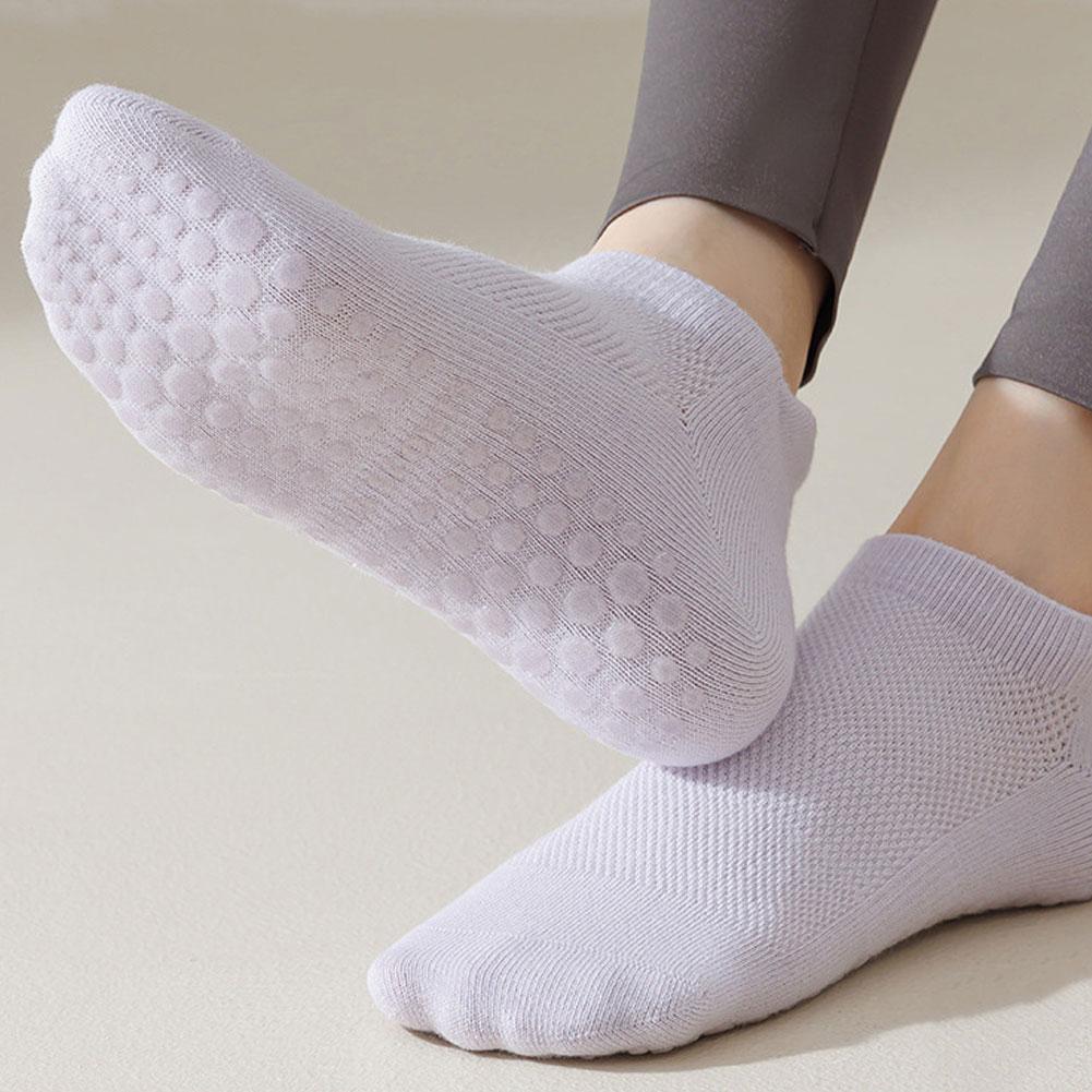 1 Pair Women Low Cut Socks Fitness Dance Yoga Socks Mesh Breathable Anti-Slip Floor Pilates Socks Professional Sprots Supplies