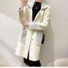 Autumn Winter Women Coat New Mink Velvet Thick Loose Sweater Collar Medium Long Knitted