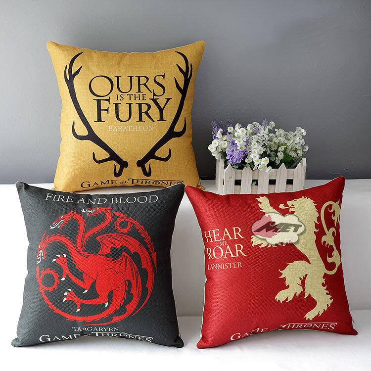 Thrones Of Game Cotton Linen Pillow Case Waist Throw Cushion Covers Decor Home