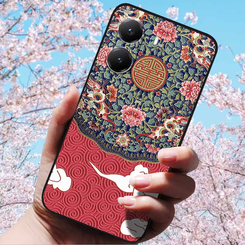 For Xiaomi Poco X7 Pro 3D Relief Flower Emboss Soft Silicone Case Cartoon Painted Back Cover for Poco X7 Pro with 3D Relief Case