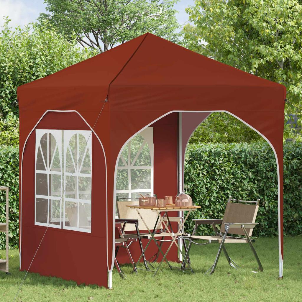 Pop Up Party Tent 192 X 192 X 245 Cm Terracotta
