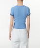 MUSINSA STANDARD WOMAN Women'S Ribbed Mini Boucle Tipping Short Sleeve Knit [Sky Blue]