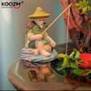 Creative Miniature Old Man Fishing Ornament PVC Jiang Tai Gong Fishing Fish Tank Bonsai Garden Rockery Aquascape Decoration