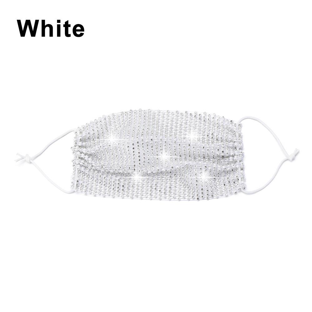 Bling Reticulated Rhinestone Night Club Party Adult Face Mask Vintage Trendy Crystal Mouth Mask Popular Dance Exotic Veil Masks