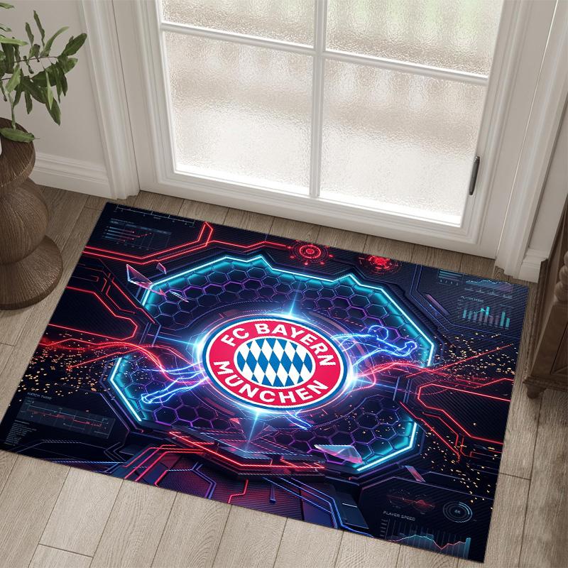 Bayern Munich Design Crystal Velvet Carpet Cozy Non?Slip Printed Rug For Bedroom Living Room Entrance