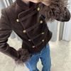 Womens Stand Collar Single Breasted Solid Color Coat Retro 2026 Fall Fashion Outerwear