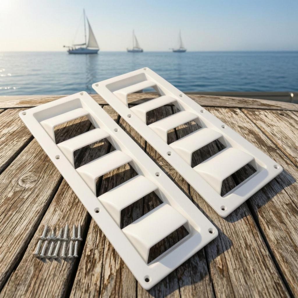 2 Pieces ABS Plastic Louvered Ventilation Cover Robust for Boats, Yachts