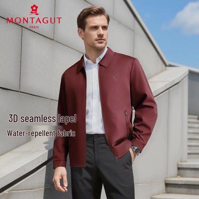 MONTAGUT Pánská klasická business bunda s klopou, odolná proti mačkání