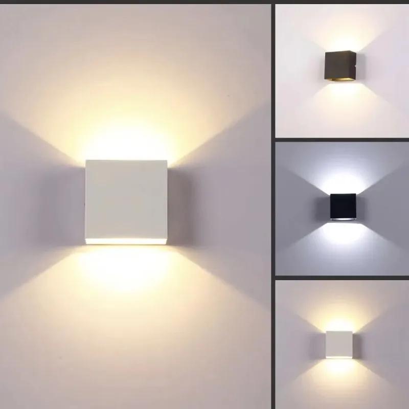 Indoor LED Wall Lamp Aluminium Cube Style Wall Light For Bedroom Living Room Hallway Stair Home Decor Corridor Aside Lighting
